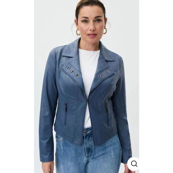 Joseph Ribkoff zipper clasp front open jacket size M